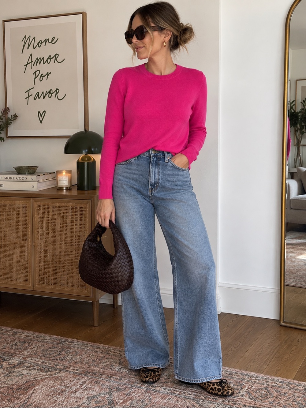 J.Crew 100% Cashmere Crewneck Sweater Hot Pink Size Small
